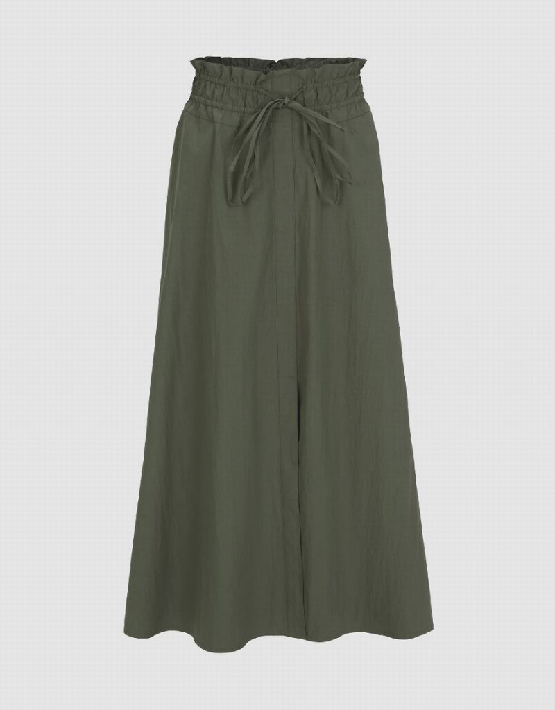 Jupes Urban Revivo Elastic Taille A-Line Femme Vert | UBM6682YF