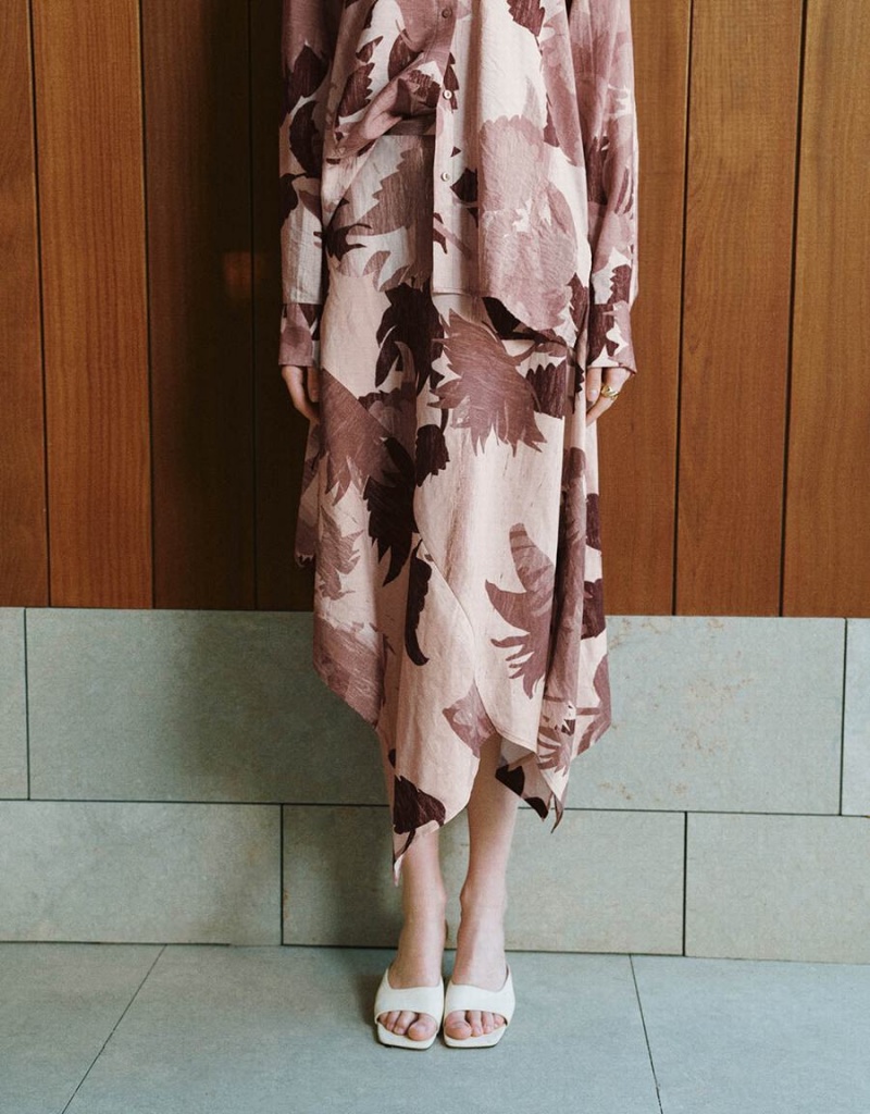 Jupes Urban Revivo Floral Midi A-Line Femme Rose | RLO162BY