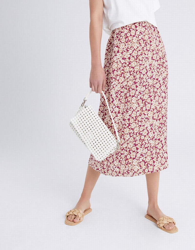 Jupes Urban Revivo Floral Print A-Line Femme Violette | VPE1470FZ