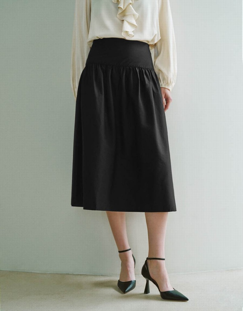 Jupes Urban Revivo Midi A-Line Femme Noir | EOC1998BZ