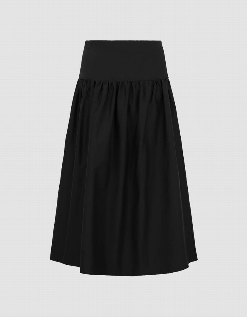 Jupes Urban Revivo Midi A-Line Femme Noir | EOC1998BZ