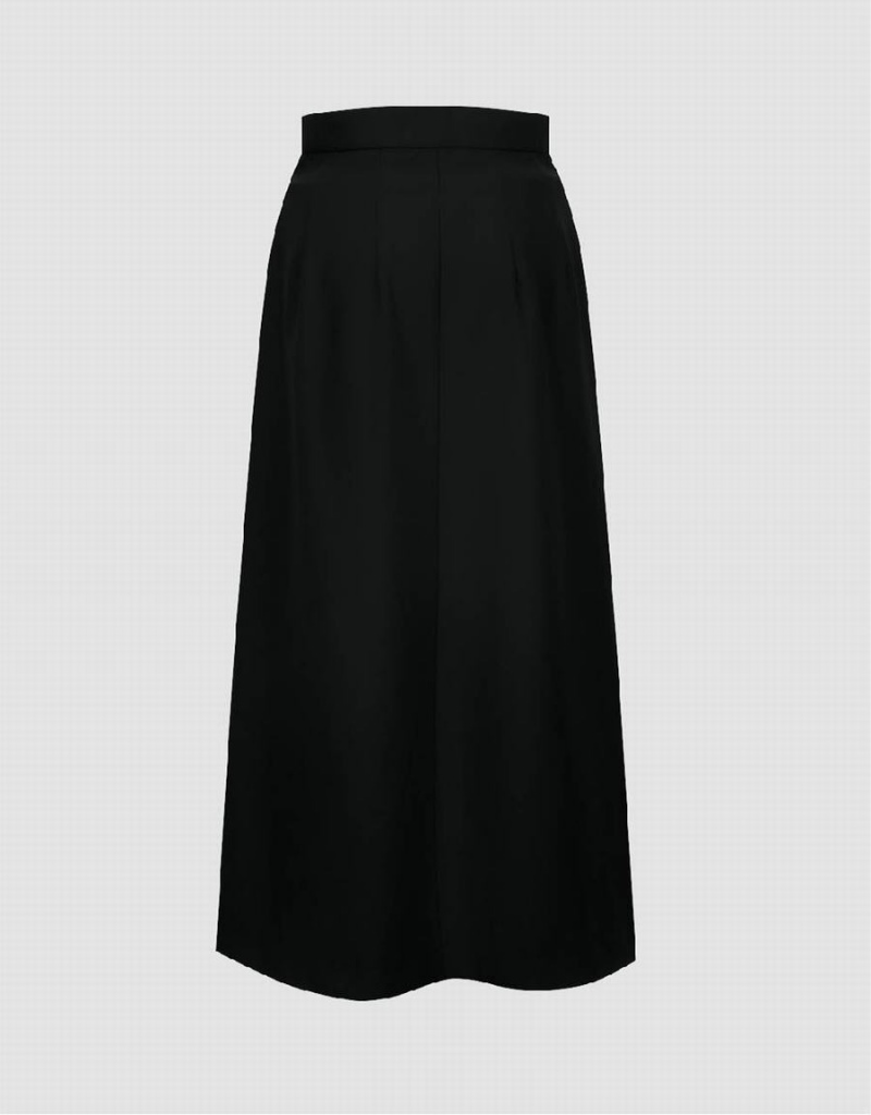 Jupes Urban Revivo Midi A-Line Femme Noir | RFJ155VB