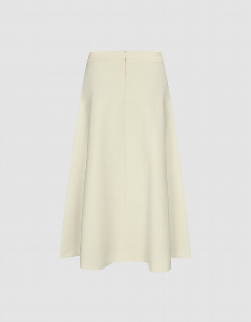 Jupes Urban Revivo Midi Droit Femme Blanche | JZS4599DS