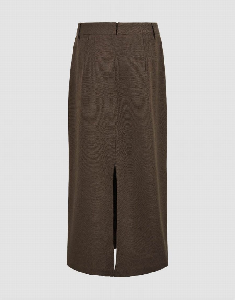 Jupes Urban Revivo Midi Droit Femme Marron Grise | RMI4533UX