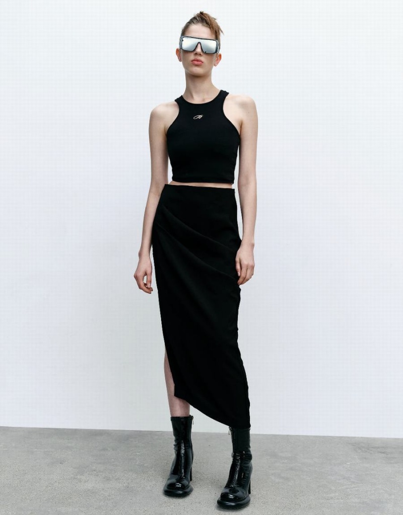 Jupes Urban Revivo Midi Mince-Fit Femme Noir | ZRU3349OR