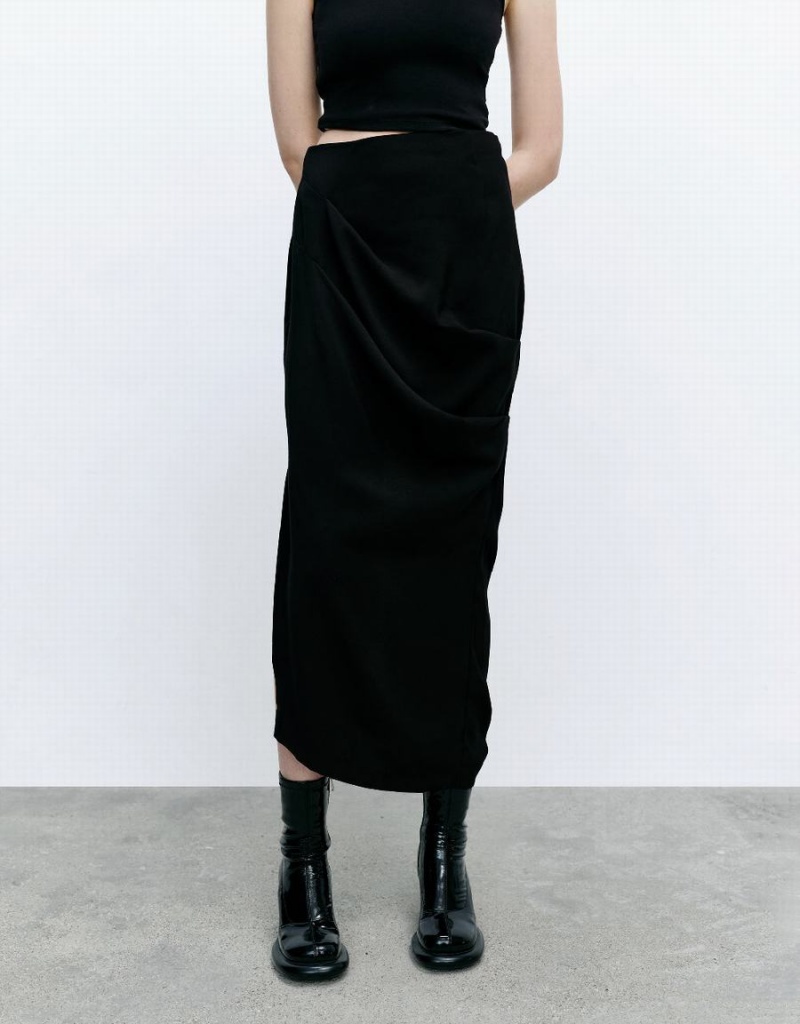 Jupes Urban Revivo Midi Mince-Fit Femme Noir | ZRU3349OR