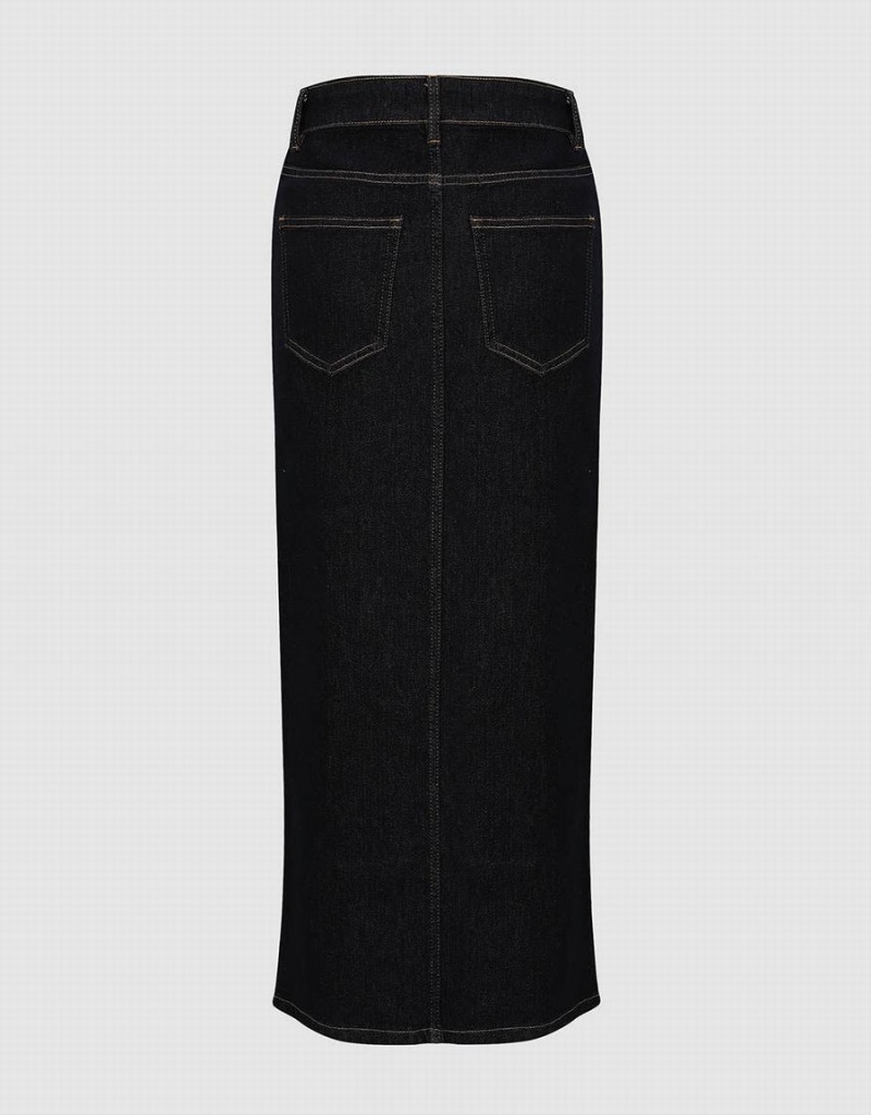 Jupes Urban Revivo Mince Droit Denim Femme Bleu | LGD8851DH