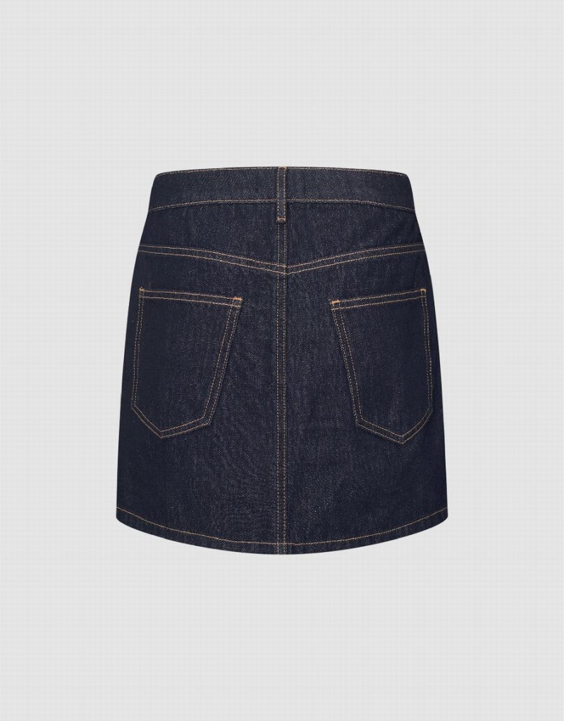 Jupes Urban Revivo Mini A-Line Denim Femme Bleu | DYV520KY