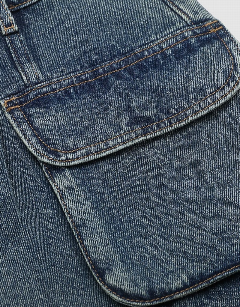Jupes Urban Revivo Mini A-Line Denim Femme Bleu | NLV2077PY