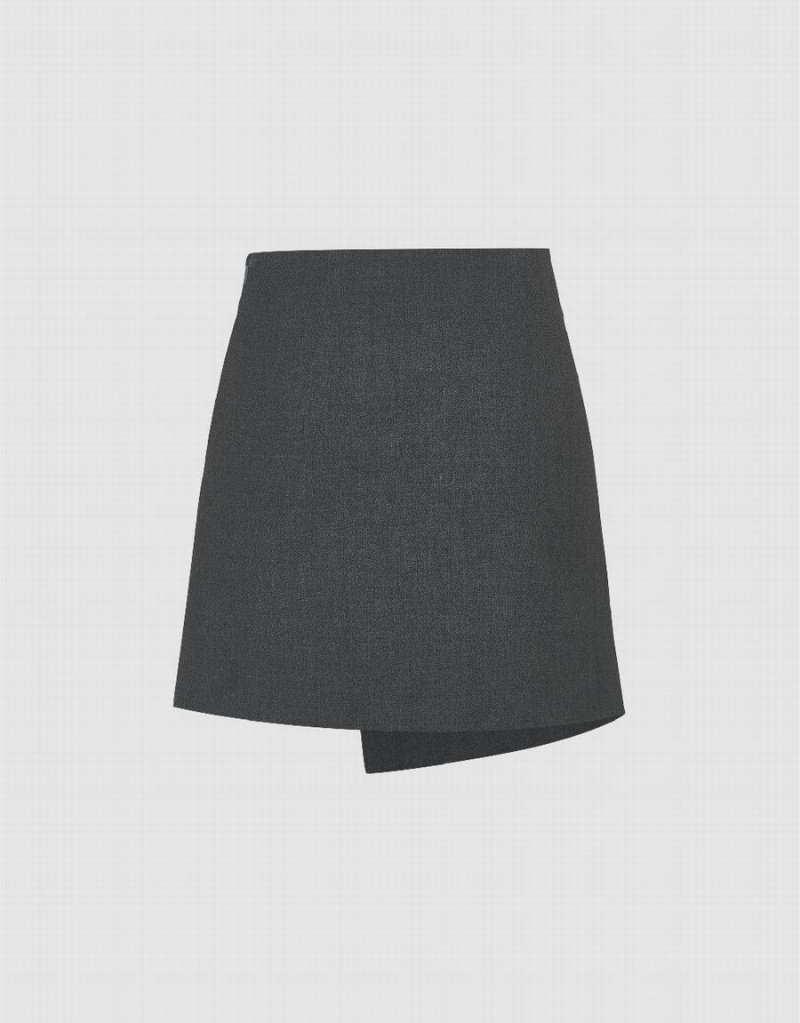 Jupes Urban Revivo Mini A-Line Femme Grise Foncé | KOS2532MR