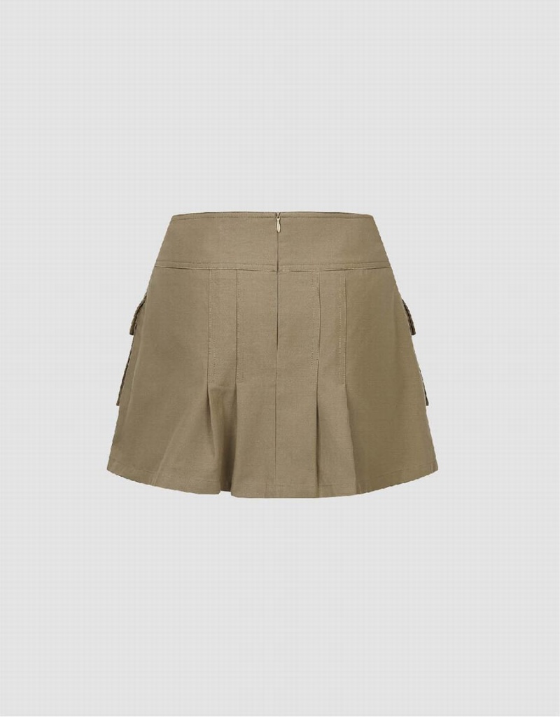 Jupes Urban Revivo Mini A-Line Femme Kaki | PPY7632SX