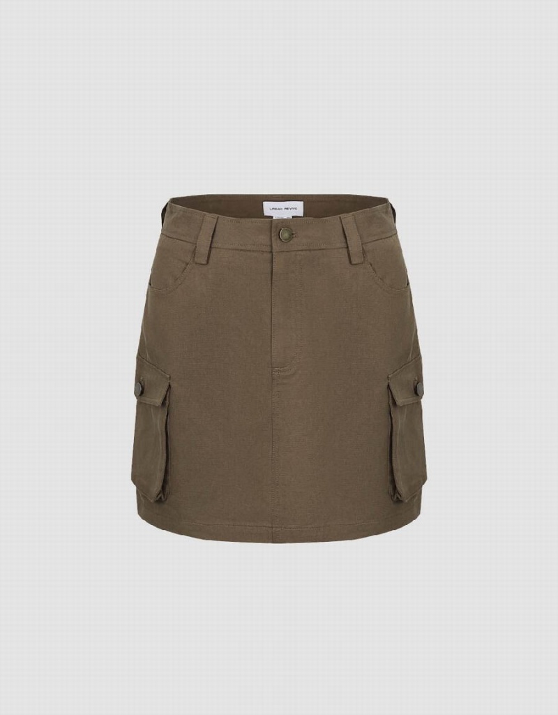 Jupes Urban Revivo Mini A-Line Femme Marron Foncé | FHE8014KA