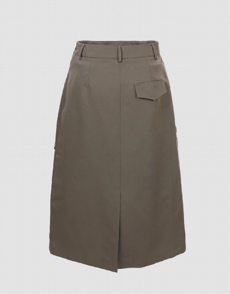 Jupes Urban Revivo Multi Utility Pocket Femme Kaki Grise | WKA57TW