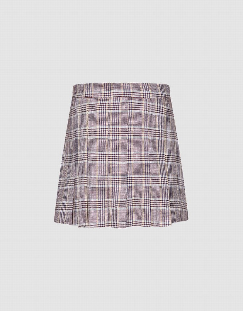 Jupes Urban Revivo Plaid Mini A-Line Femme Rouge | WBO2577BS