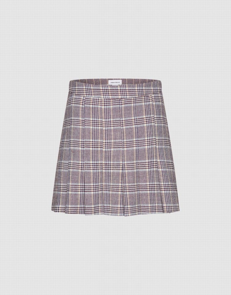 Jupes Urban Revivo Plaid Mini A-Line Femme Rouge | WBO2577BS