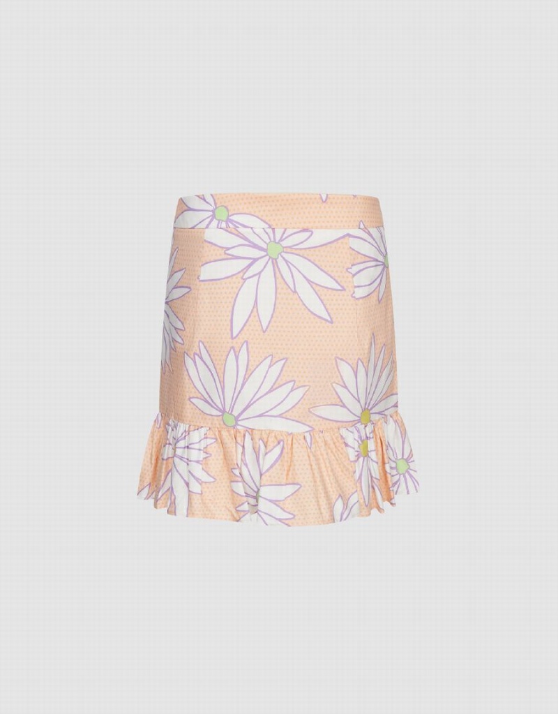 Jupes Urban Revivo Plaid Mini A-Line Print Femme Orange | RPX691RH