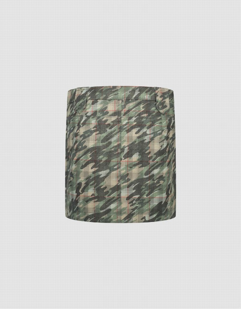 Jupes Urban Revivo Printed Mini Droit Femme Vert | ISQ3922VP