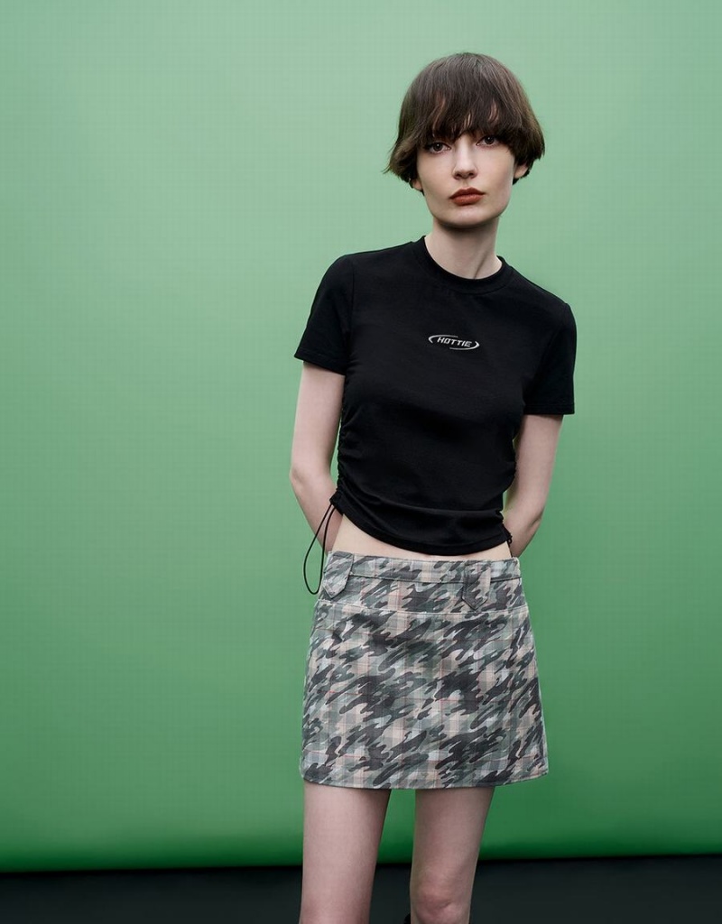Jupes Urban Revivo Printed Mini Droit Femme Vert | ISQ3922VP