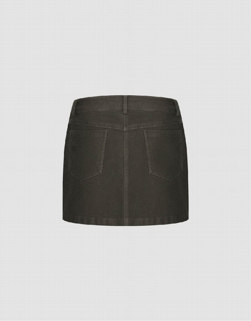 Jupes Urban Revivo Raw Hem Mini Droit Femme Vert | SKK1111AA
