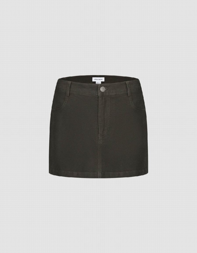 Jupes Urban Revivo Raw Hem Mini Droit Femme Vert | SKK1111AA