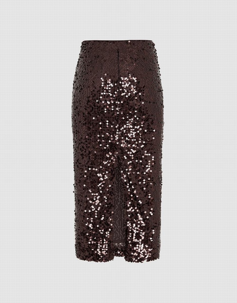 Jupes Urban Revivo Sequins Midi Droit Femme Violette | RIR7952BT