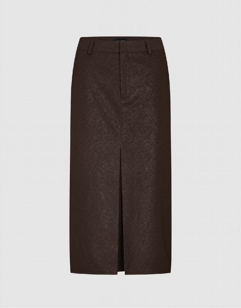 Jupes Urban Revivo Split Hem Droit Femme Marron | BDF9977AH