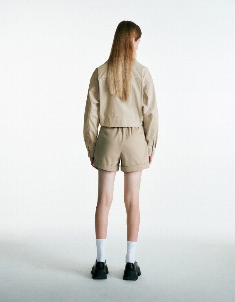 Manteaux Urban Revivo Button Up A-Line Femme Kaki | VZA2888ER