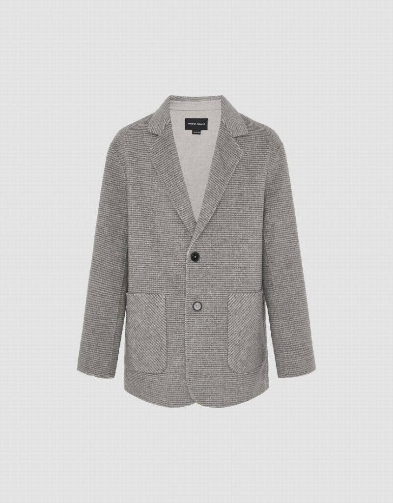 Manteaux Urban Revivo Notch Lapel Woolen Homme Vert | IUZ3823QO
