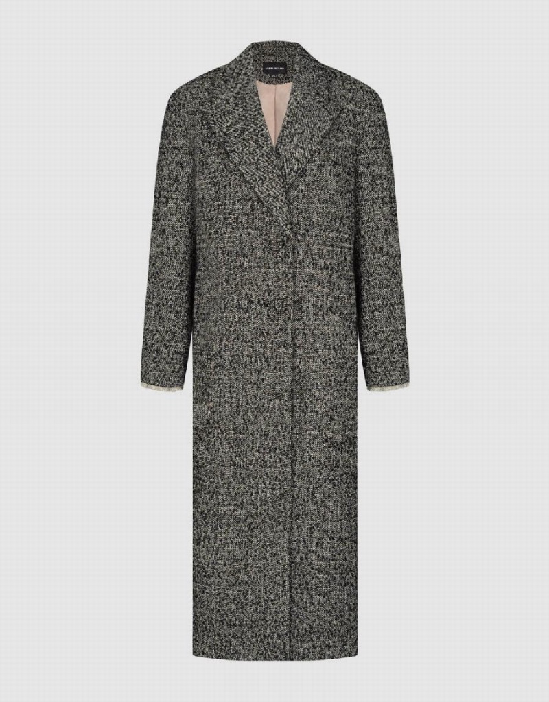 Manteaux Urban Revivo Peak Lapel Droit Femme Grise | YSU8194QN