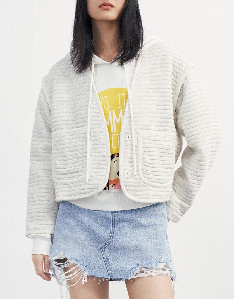 Manteaux Urban Revivo Textured Patched Pocket D'hiver Femme Kaki | DWQ4664NV