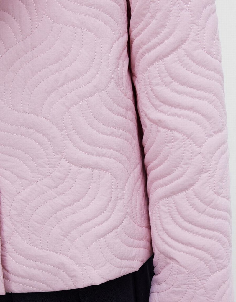 Manteaux Urban Revivo Tie Front Encapuchonné Textured D'hiver Femme Rose | YGP2235AF