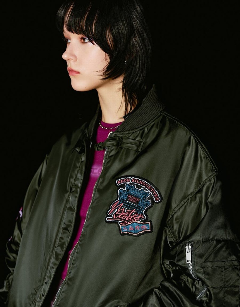 Manteaux Urban Revivo Zippé Front Balloon Rembourré Femme Vert | HLT1457NW