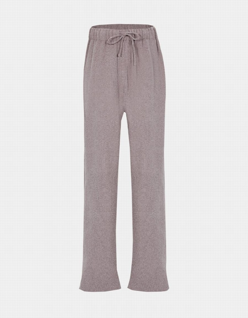 Pantalon Urban Revivo Drawstring Droit Leg Knit Femme Grise Clair | LIY1047YG