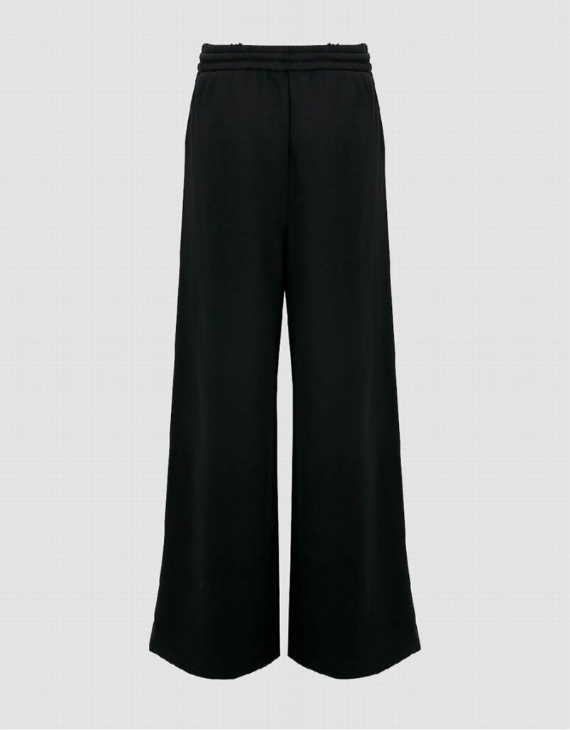 Pantalon Urban Revivo Drawstring Taille Tricoté Larges-Leg Femme Noir | OEV5449HX
