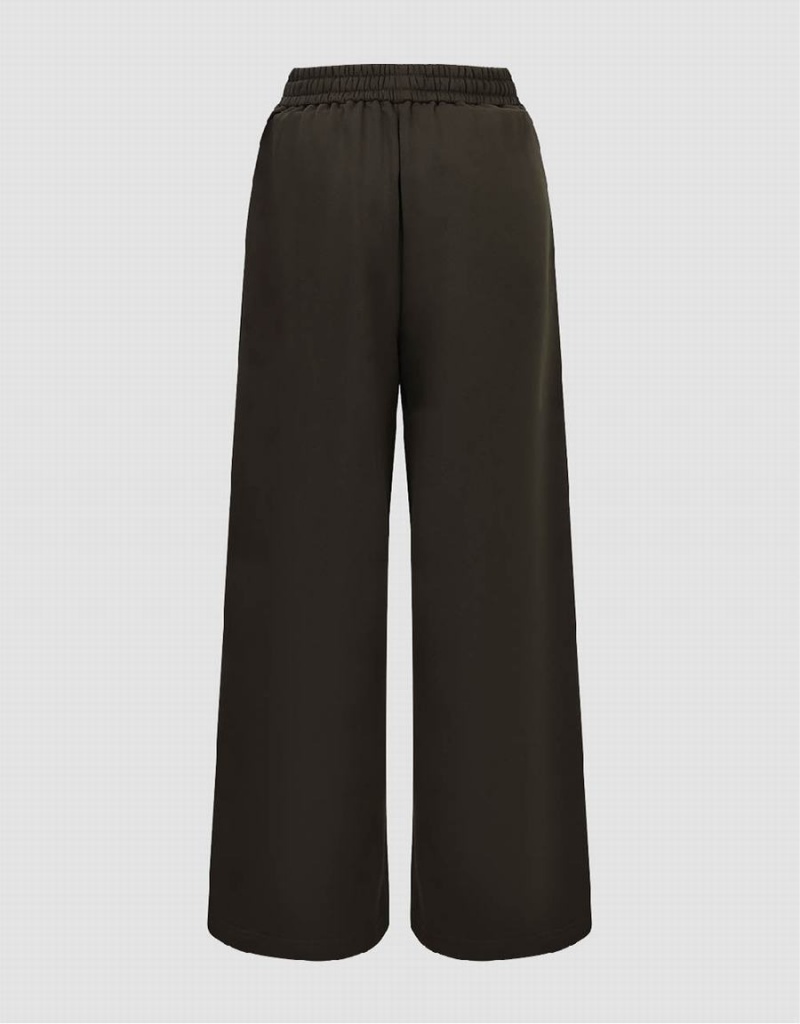Pantalon Urban Revivo Drawstring Taille Tricoté Droit Femme Vert | UOK1004GC