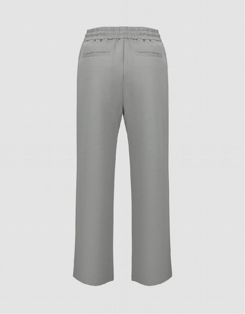 Pantalon Urban Revivo Drawstring Taille Tricoté Carrot Fit Homme Grise Clair | LVI5251YE
