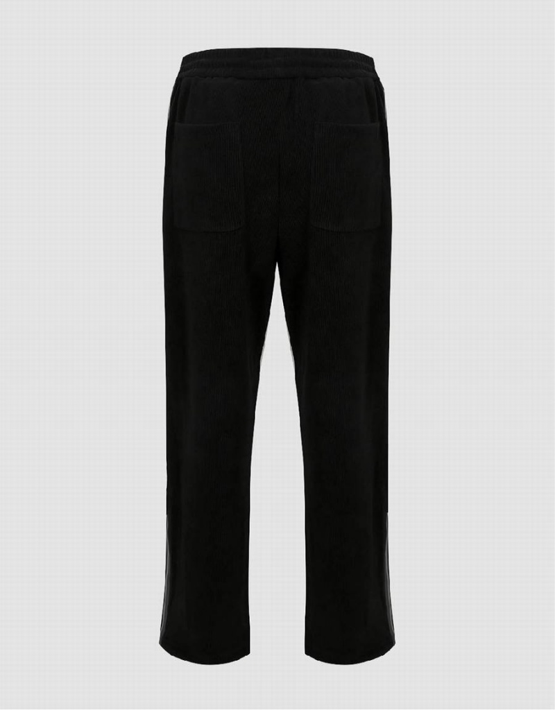 Pantalon Urban Revivo Drawstring Taille Larges-Leg Homme Noir | IWO3870VF