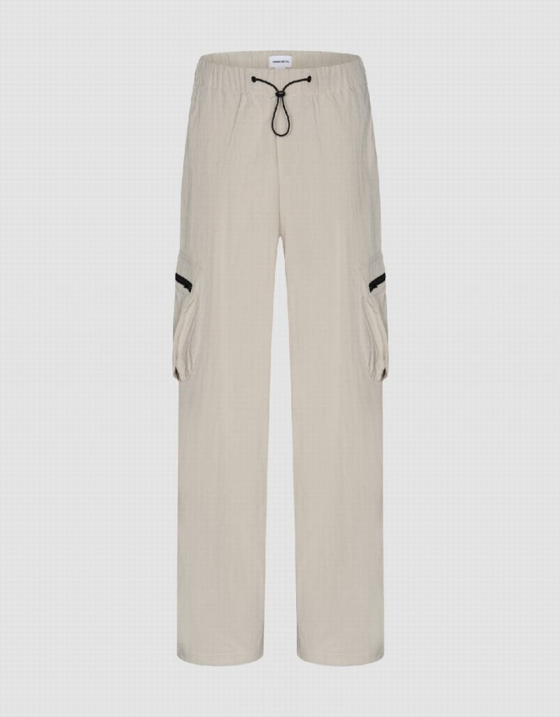 Pantalon Urban Revivo Drawstring Taille Droit Homme Kaki | WJY2721DI