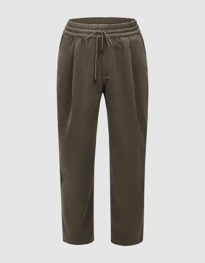 Pantalon Urban Revivo Drawstring Taille Droit Homme Vert | WUG4936WL