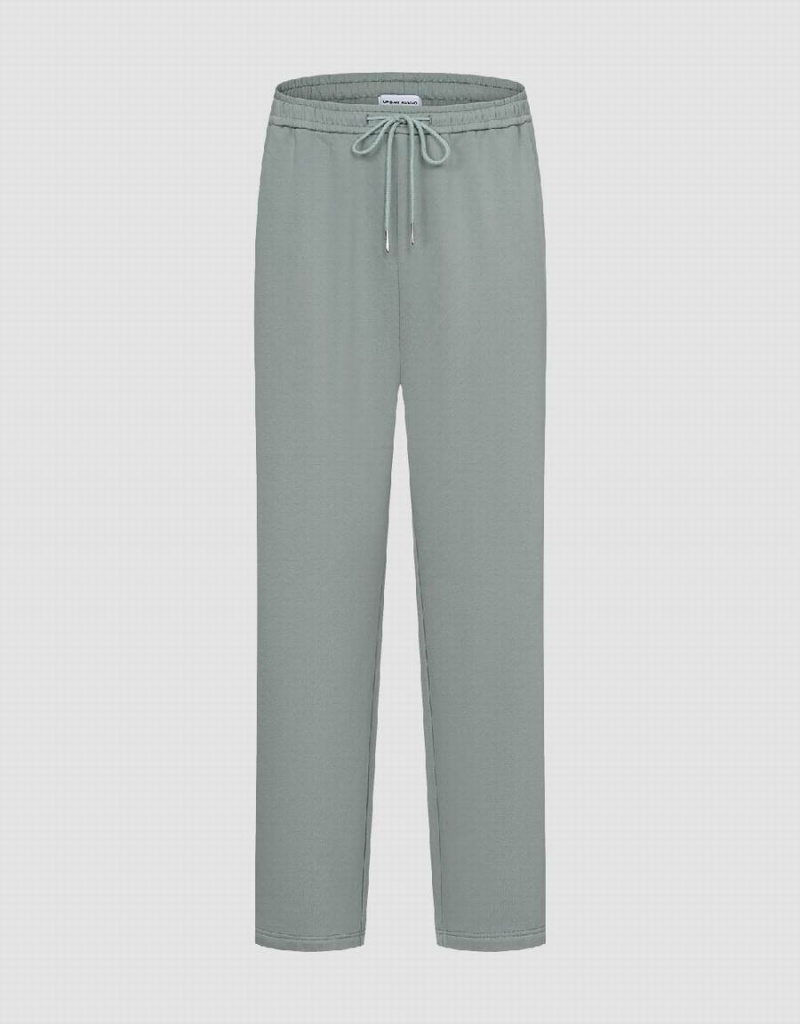 Pantalon Urban Revivo Drawstring Taille Tricoté Larges-Leg Homme Bleu | JZL4356DQ