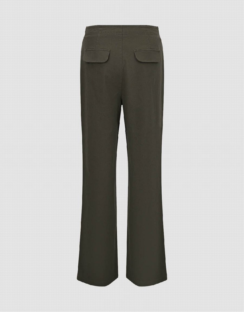 Pantalon Urban Revivo Droit Femme Grise Foncé | OLD7635PT