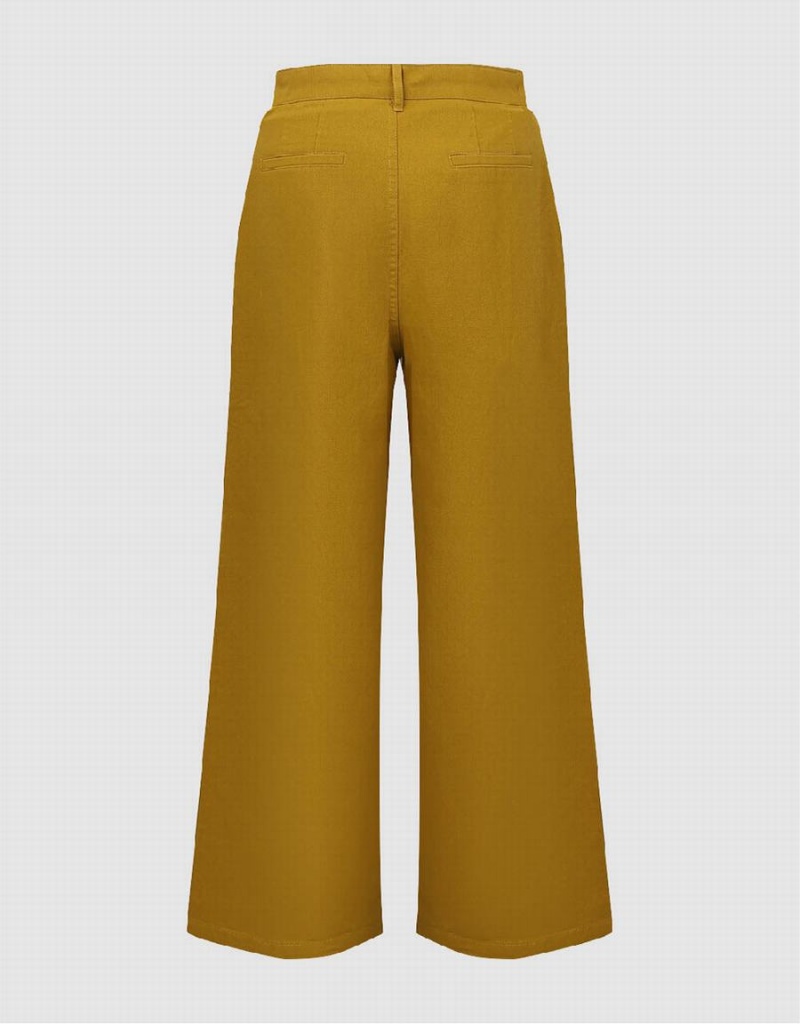 Pantalon Urban Revivo Droit Femme Jaune | CJB283MB