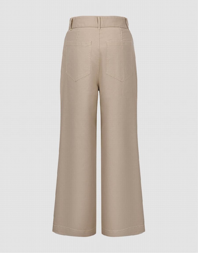 Pantalon Urban Revivo Droit Femme Kaki | NGJ7351CR