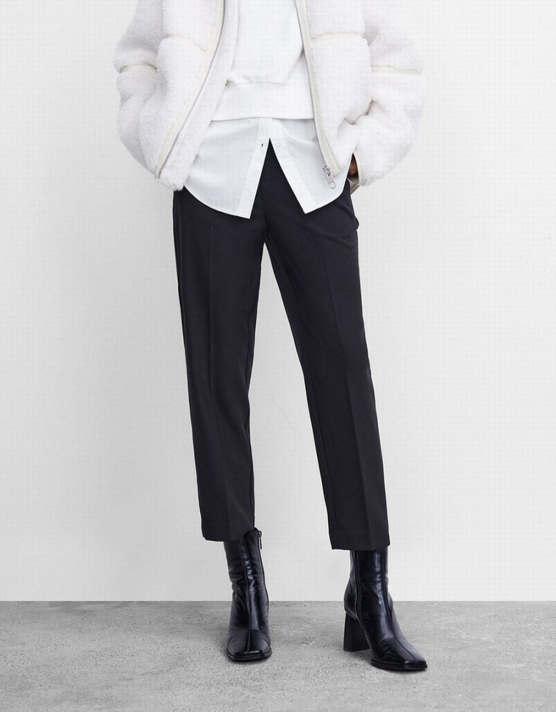 Pantalon Urban Revivo Droit Tailored Femme Noir | CZC6829QU