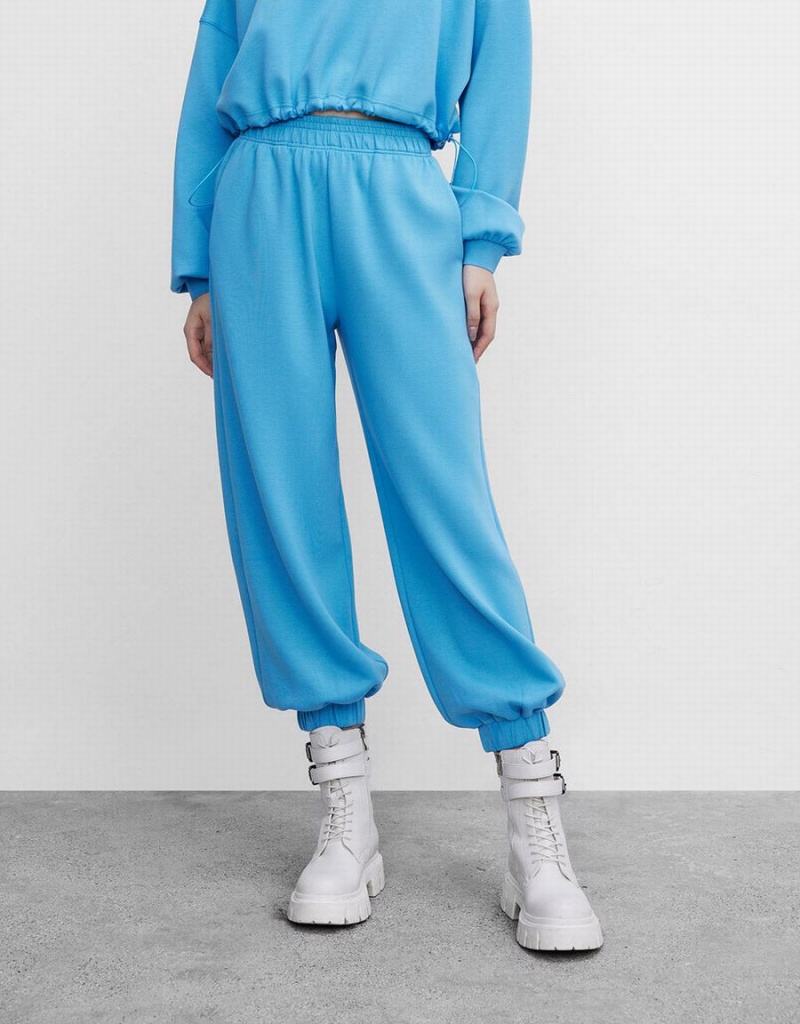 Pantalon Urban Revivo Elastic Taille Joggers Femme Bleu | TGU3227GY
