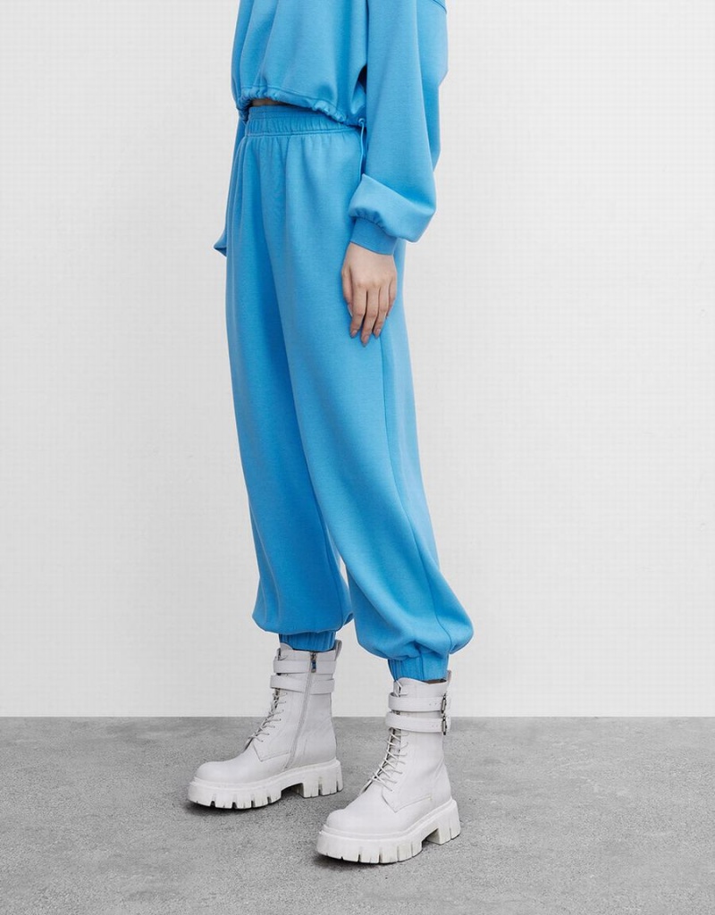 Pantalon Urban Revivo Elastic Taille Joggers Femme Bleu | TGU3227GY