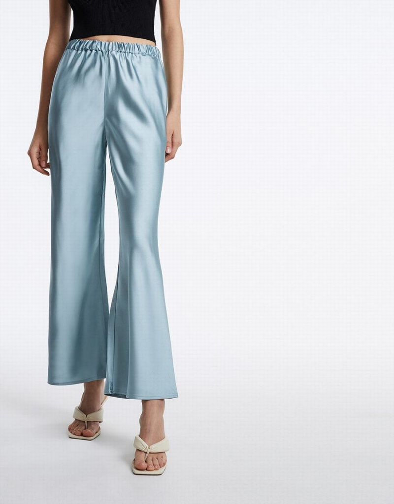 Pantalon Urban Revivo Elastic Taille Larges Leg Femme Bleu | YZZ1223IS