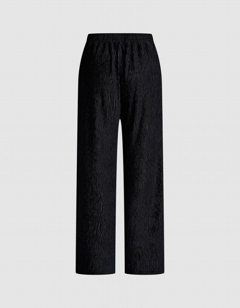 Pantalon Urban Revivo Elastic Taille Larges-Leg Femme Noir | DSI9717SF