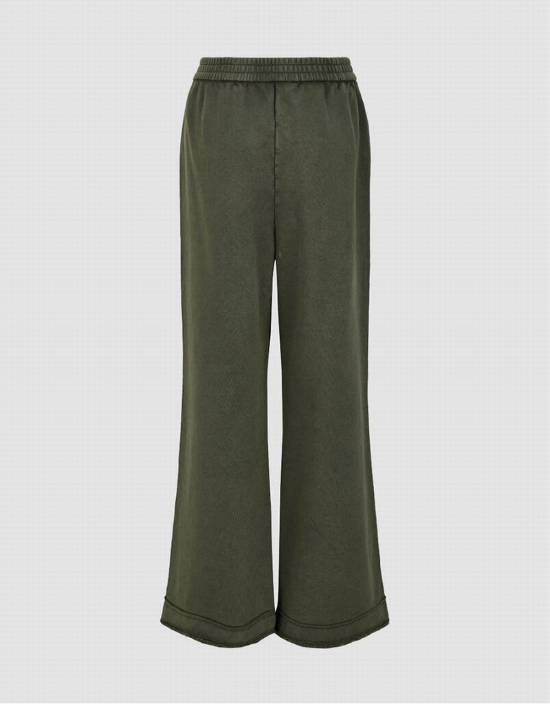 Pantalon Urban Revivo Elastic Taille Tricoté Larges-Leg Femme Vert | WGX2885KI