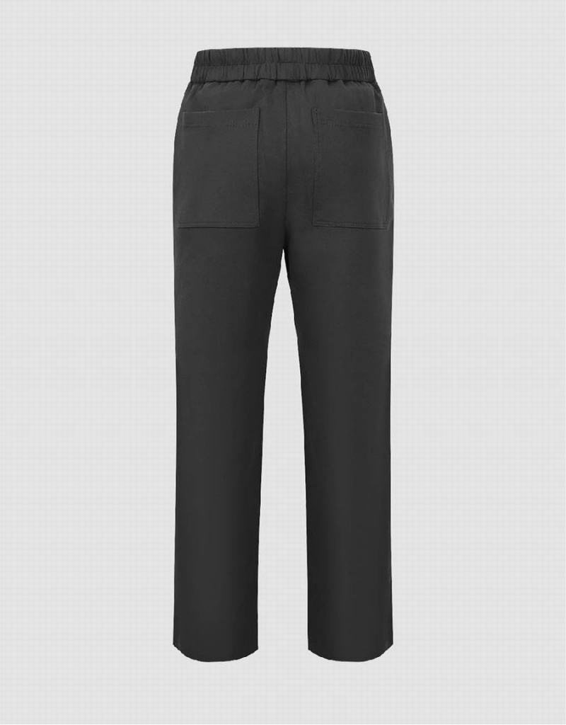 Pantalon Urban Revivo Elastic Taille Tricoté Droit Homme Grise | REV8460LB